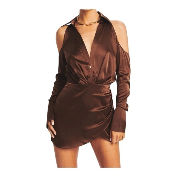 SER.O.YA Shea Silk Dress - Chocolate NWT - Picture 1 of 5